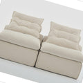 Living Room Beige Modular Sofa with Neck Pillow Soft Fabric DIY Design Durable and Comfortable Lounge Chair for Reading or Apartment Living Includes Lumbar 2 Seater