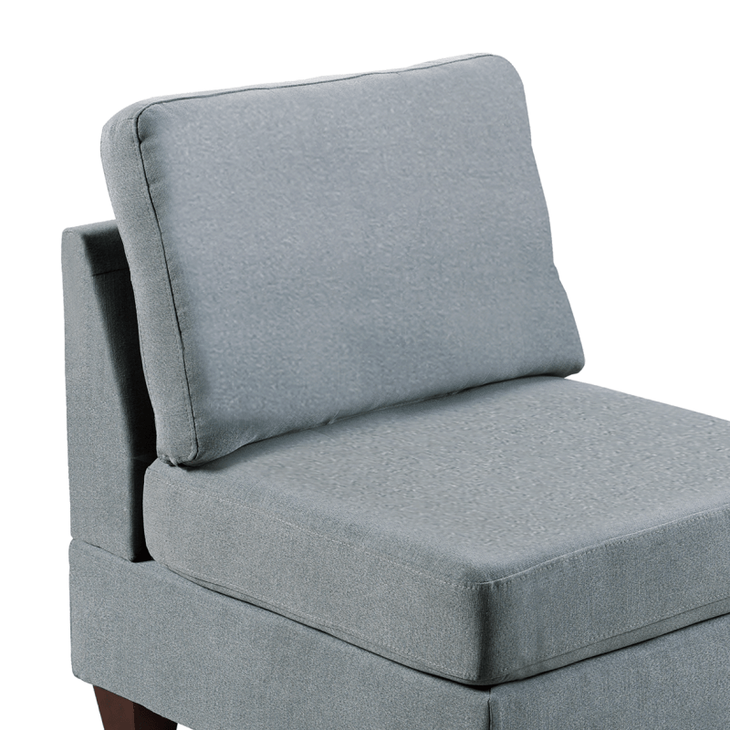 Modular Seating Set 2pcs Gray Living Room Modern Lightweight Durable Sofa for Home Office, easy to assemble