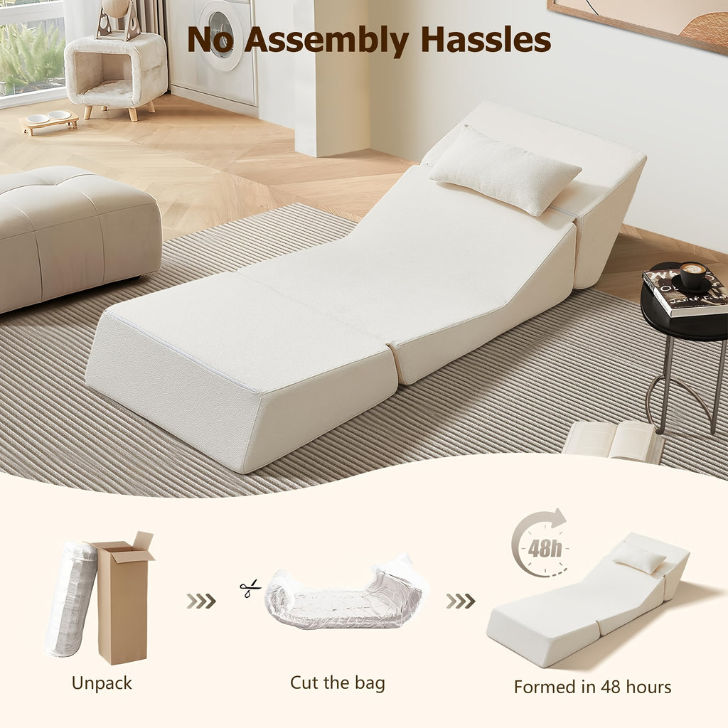 Modern 2-in-1 Compressed Sofa Bed | Perfect for Small Space, Mixed Color, Classic Style, Poly Blend Upholstery