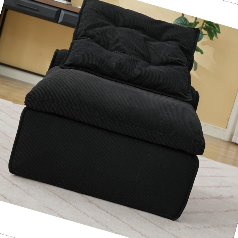 DIY Modular Sofa with Neck Pillow Soft Fabric Black Color Perfect for Living Room or Reading Nook Durable and Comfortable Design Includes Lumbar Suitable for Two Seats