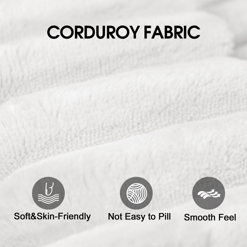 Cloud Sofa with Corduroy Fabric for Living Room Bedroom Apartment Conference Room Deep Seat Couches with DoubleLayer Design Removable Cushion No Assembly Required DIY Combination in White,  Bedroom Seating, Cozy Seating, Stylish Sofa, Durable Fabric