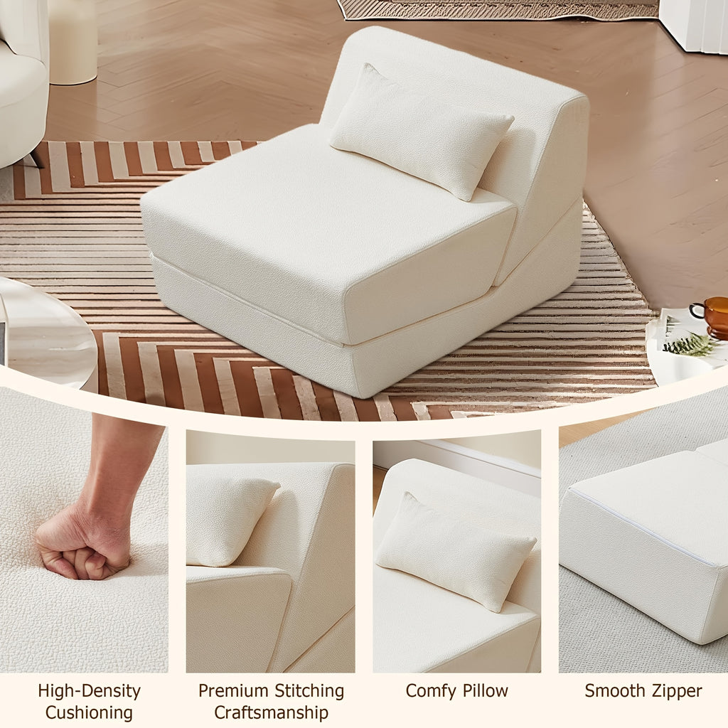 Modern 2-in-1 Compressed Sofa Bed | Perfect for Small Space, Mixed Color, Classic Style, Poly Blend Upholstery