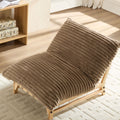 Accent Armless Lazy Sofa with Backrest in Light Brown Fabric Perfect for Casual Living Room and Bedroom Settings Single Seater Comfort Sofa Featuring Modern Design to Enhance Relaxation and Maximize Space Efficiency