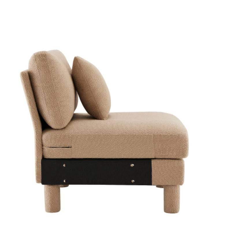 Lucas Armless sofa\u002FPillow Polyester - Coffee