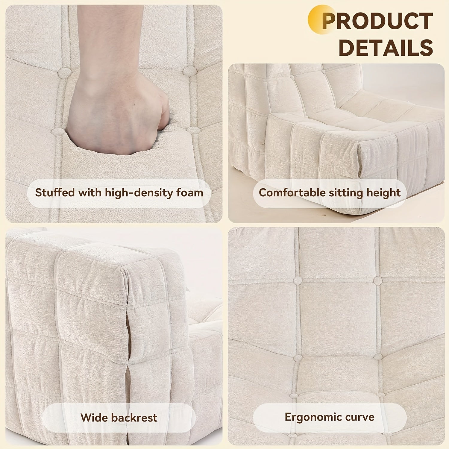 Single Sofa, Boneless Sofa, Compressed Boxed Single Sofa, Suitable for Home, Office, Apartment Leisure