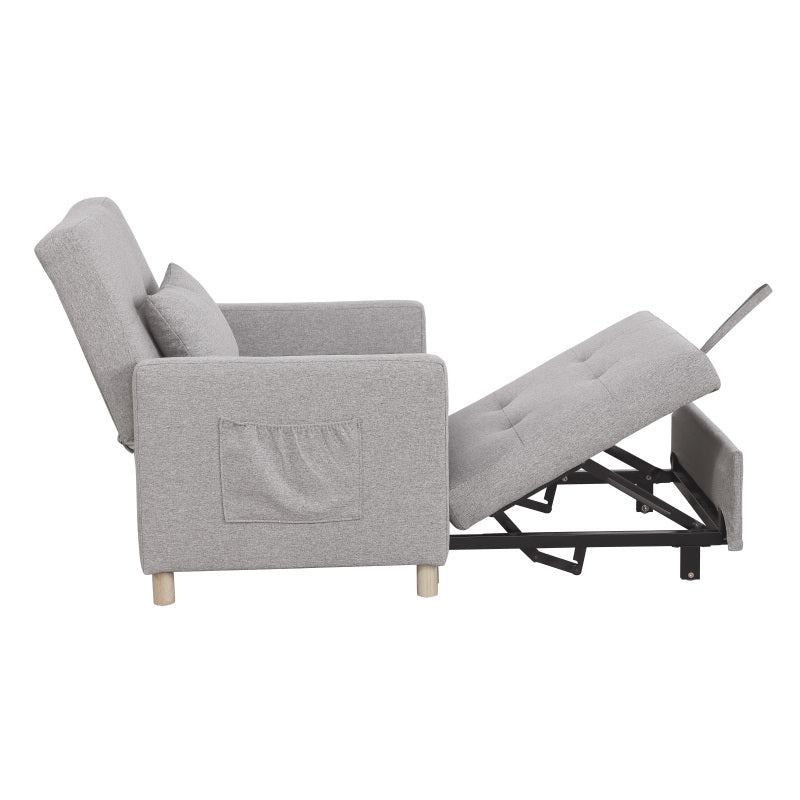 Convertible Sleeper Sofa Chair Bed Adjustable Chair with Pillow Multi-Functional Sleeper Chair with Soft Fabric for Living Room Dorm Apartment Bedroom or Office