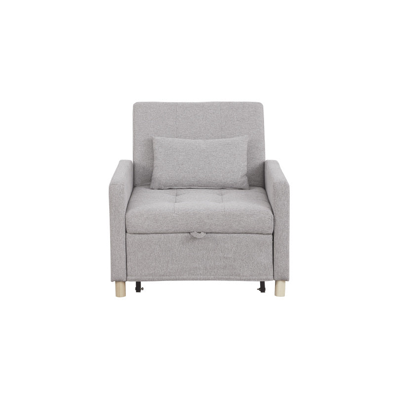 Convertible Sleeper Sofa Chair Bed Adjustable Chair with Pillow Multi-Functional Sleeper Chair with Soft Fabric for Living Room Dorm Apartment Bedroom or Office