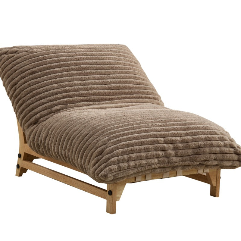 Accent Armless Lazy Sofa with Backrest in Light Brown Fabric Perfect for Casual Living Room and Bedroom Settings Single Seater Comfort Sofa Featuring Modern Design to Enhance Relaxation and Maximize Space Efficiency