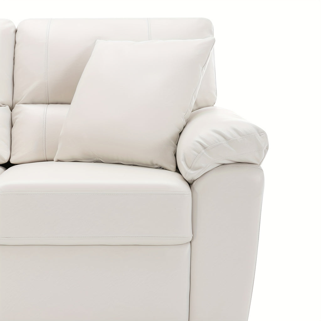 Morden Fort Faux Leather Loveseat Sofas, White Modern Luxury And Comfy Furniture Sleeper Couches for Living Room, Apartment, Office, Reading Room, White, Brown, Chocolate