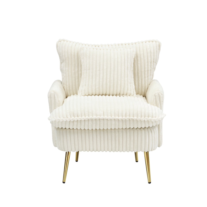 30.31 Inch Modern Beige Single-Seat Sofa Chair - Easy Assembly, Soft Comfortable Fabric-Like Coarse Fabric, Space-Saving Design for Apartments, Offices, Living Rooms, Bedrooms & Conference Halls - Durable Contemporary Minimalist Furniture in Neutral
