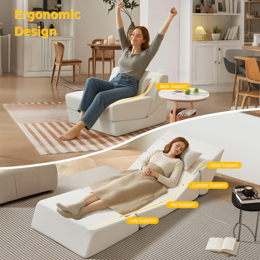 Modern 2-in-1 Compressed Sofa Bed | Perfect for Small Space, Mixed Color, Classic Style, Poly Blend Upholstery