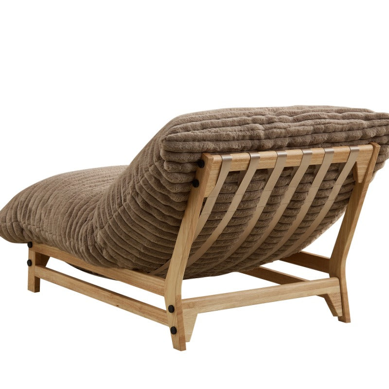 Accent Armless Lazy Sofa with Backrest in Light Brown Fabric Perfect for Casual Living Room and Bedroom Settings Single Seater Comfort Sofa Featuring Modern Design to Enhance Relaxation and Maximize Space Efficiency