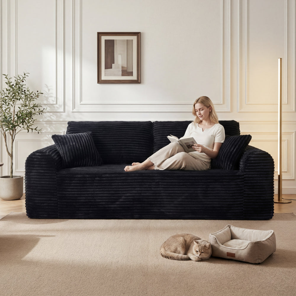 3 Seater Corduroy Boneless Couch | 26.4\