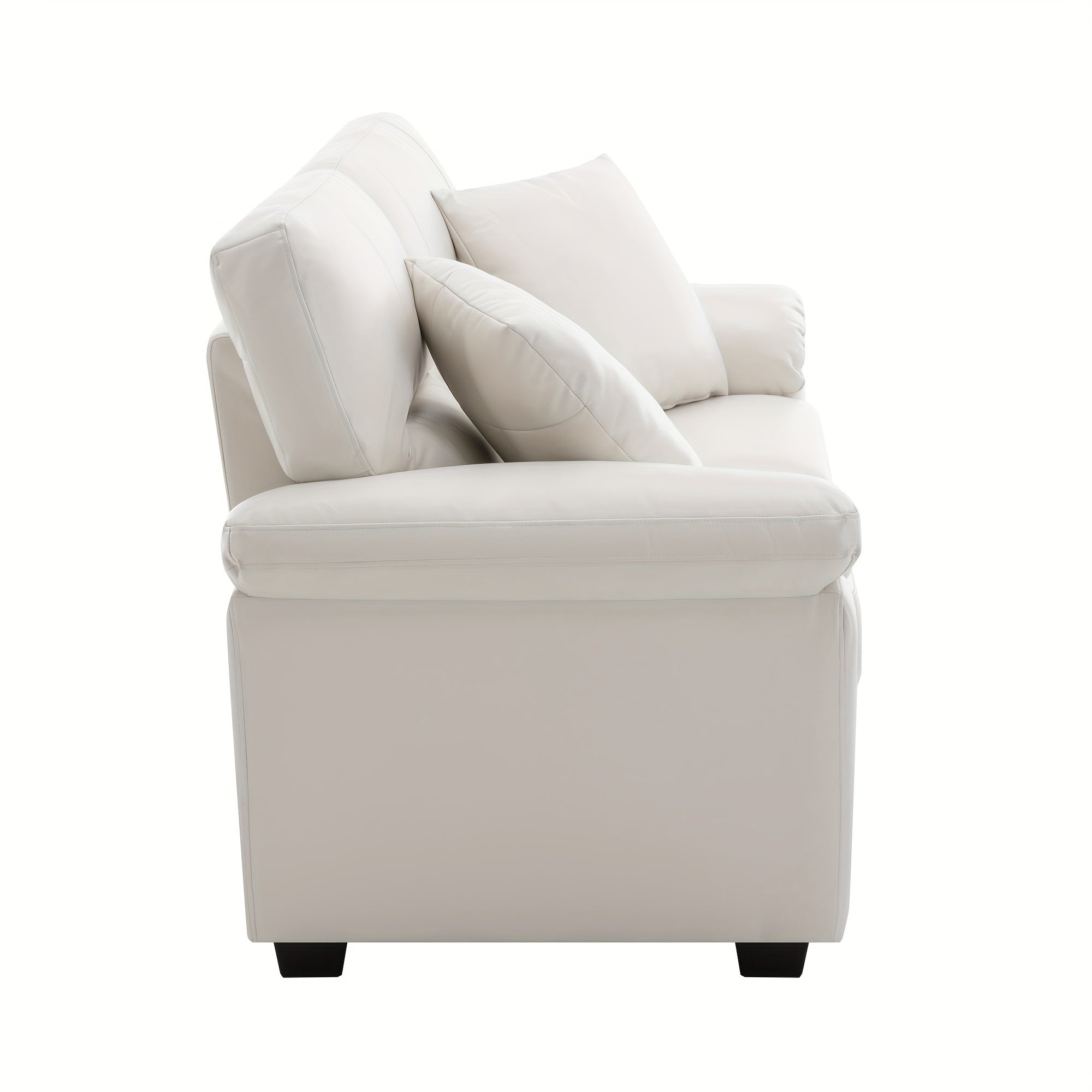 Morden Fort Faux Leather Loveseat Sofas, White Modern Luxury And Comfy Furniture Sleeper Couches for Living Room, Apartment, Office, Reading Room, White, Brown, Chocolate
