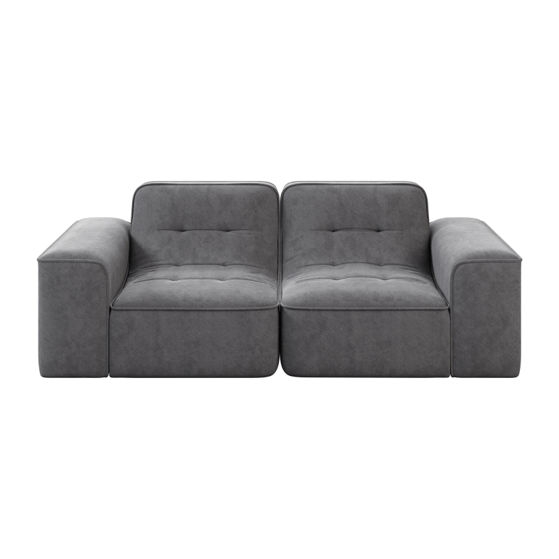 83.6” Modular Sectional 3-Seater Sofa with Sparkling Chenille Upholstery - Tufted Backrest Couch, Deep Seat No Assembly Required, Configurable Modern Furniture for Living Room, Apartment, Office - Luxury Sofa in Neutral Tones