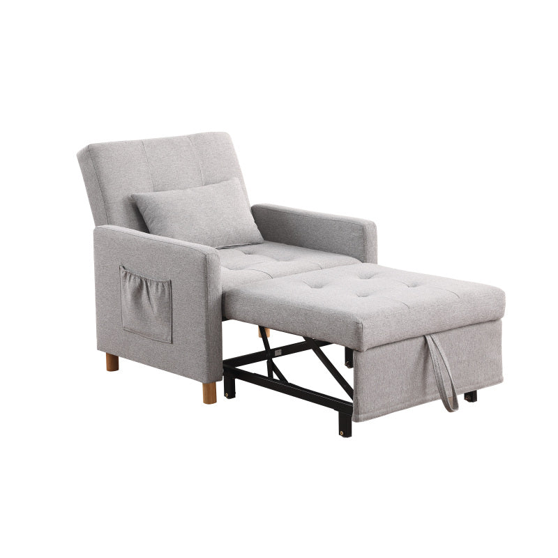 Convertible Sleeper Sofa Chair Bed Adjustable Chair with Pillow Multi-Functional Sleeper Chair with Soft Fabric for Living Room Dorm Apartment Bedroom or Office