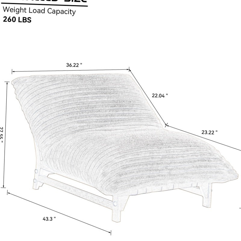 Accent Armless Lazy Sofa with Backrest in Light Brown Fabric Perfect for Casual Living Room and Bedroom Settings Single Seater Comfort Sofa Featuring Modern Design to Enhance Relaxation and Maximize Space Efficiency