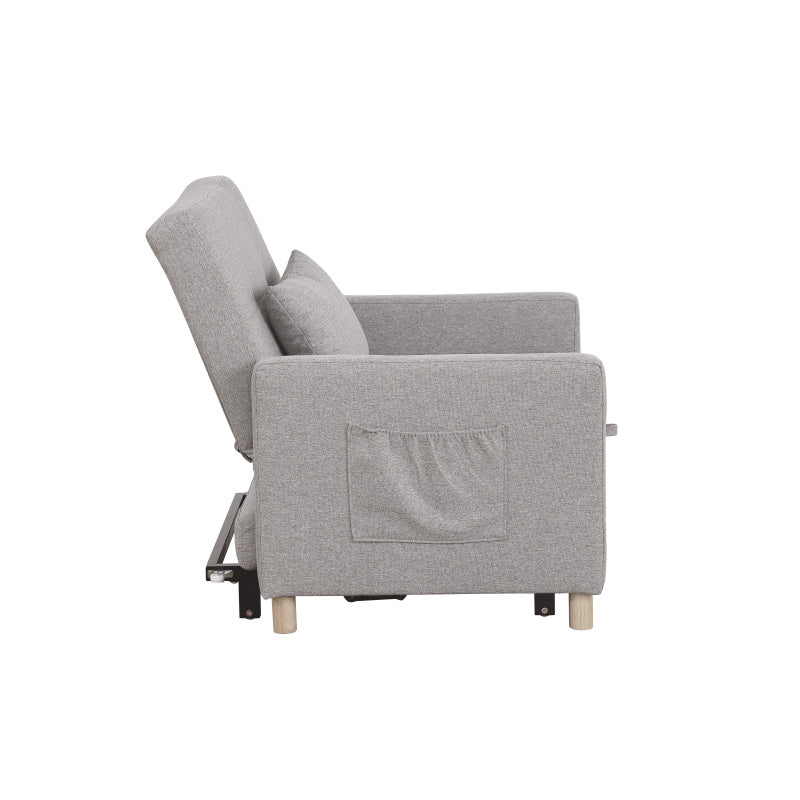 Convertible Sleeper Sofa Chair Bed Adjustable Chair with Pillow Multi-Functional Sleeper Chair with Soft Fabric for Living Room Dorm Apartment Bedroom or Office