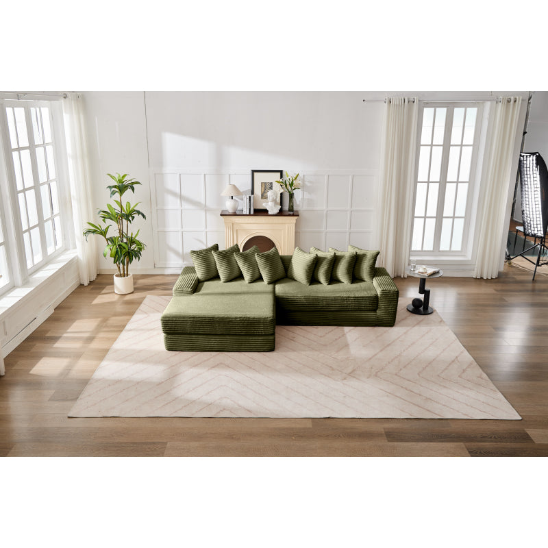 Convertible Floor Sofa Bed Foldable Mattress Cloud Couch for Space Saving Corduroy Compressed Sleeper Sofa Bed Multi-Functional Folding Bed Couch for Living Room Small Apartment