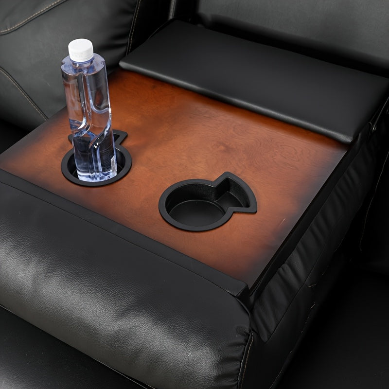 Three-Piece Black Leather Sofa Set for Living Room, House, Bedroom, Or Office