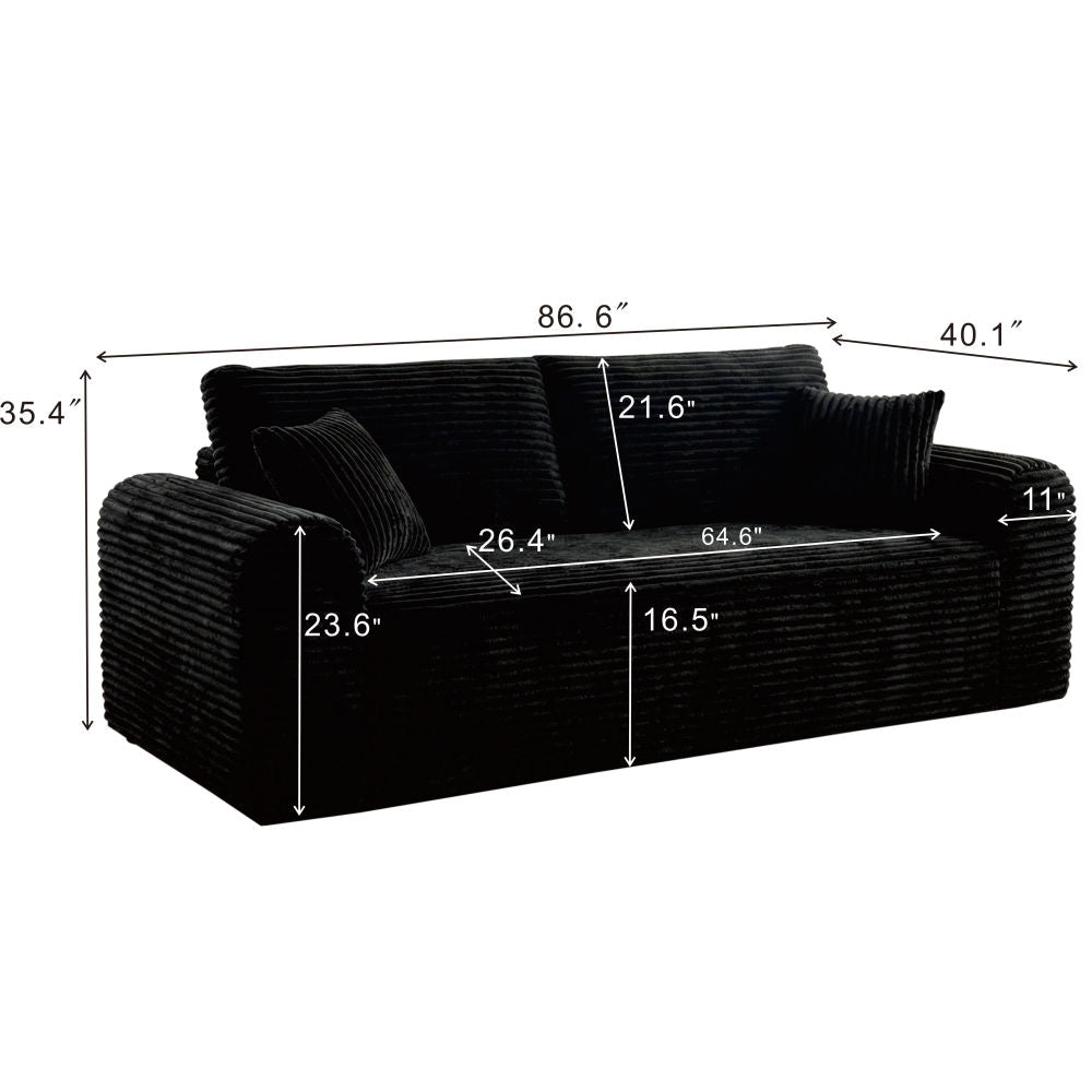 3 Seater Corduroy Boneless Couch | 26.4\