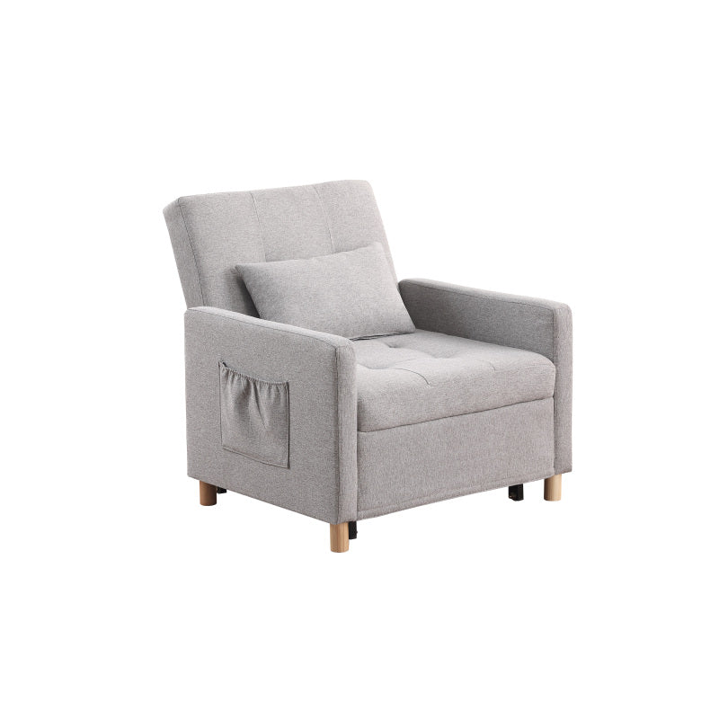 Convertible Sleeper Sofa Chair Bed Adjustable Chair with Pillow Multi-Functional Sleeper Chair with Soft Fabric for Living Room Dorm Apartment Bedroom or Office