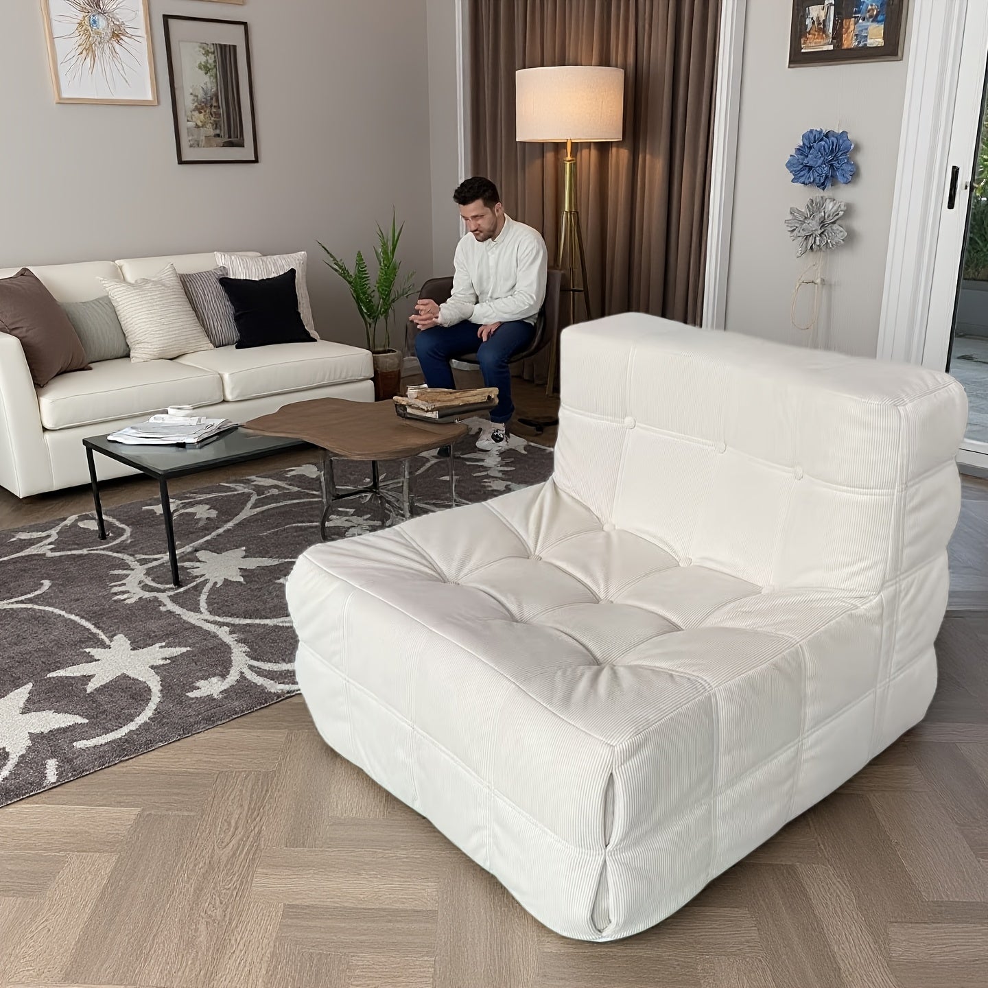 Single Sofa, Boneless Sofa, Compressed Boxed Single Sofa, Suitable for Home, Office, Apartment Leisure