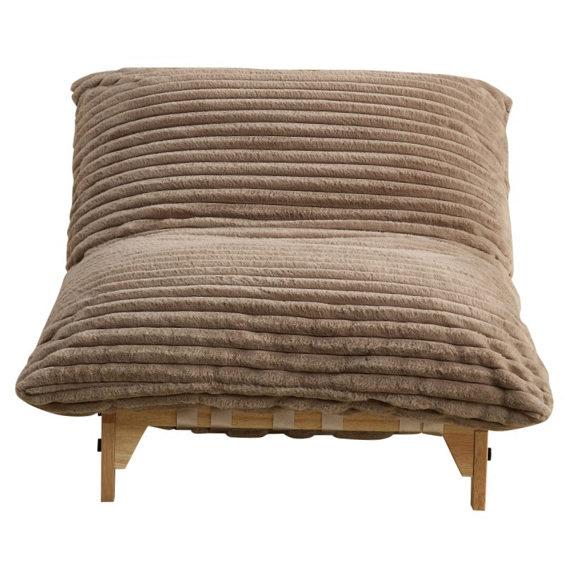 Accent Armless Lazy Sofa with Backrest in Light Brown Fabric Perfect for Casual Living Room and Bedroom Settings Single Seater Comfort Sofa Featuring Modern Design to Enhance Relaxation and Maximize Space Efficiency