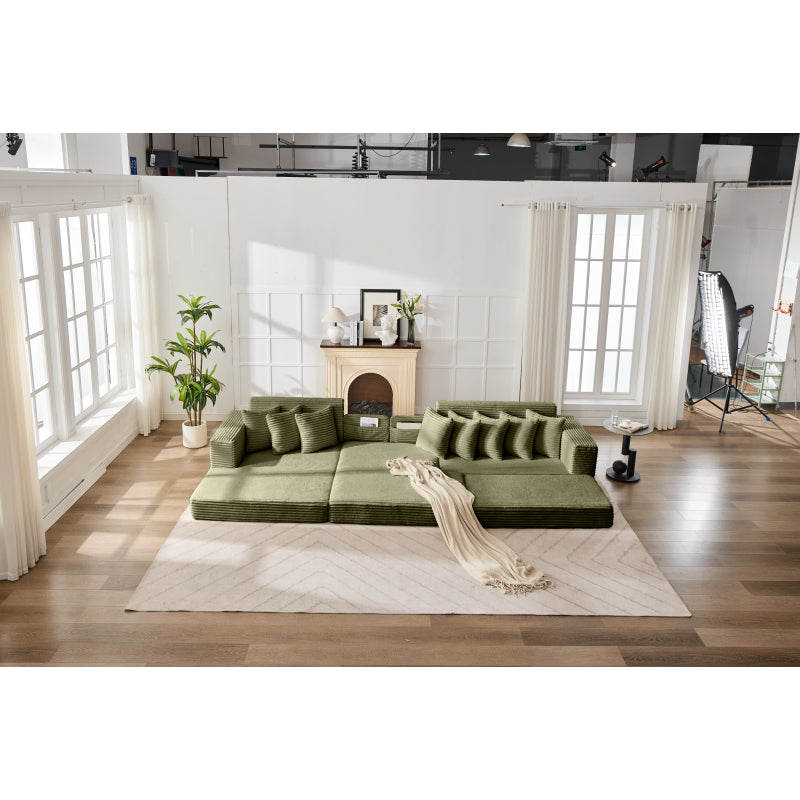 Convertible Floor Sofa Bed Foldable Mattress Cloud Couch for Space Saving Corduroy Compressed Sleeper Sofa Bed Multi-Functional Folding Bed Couch for Living Room Small Apartment