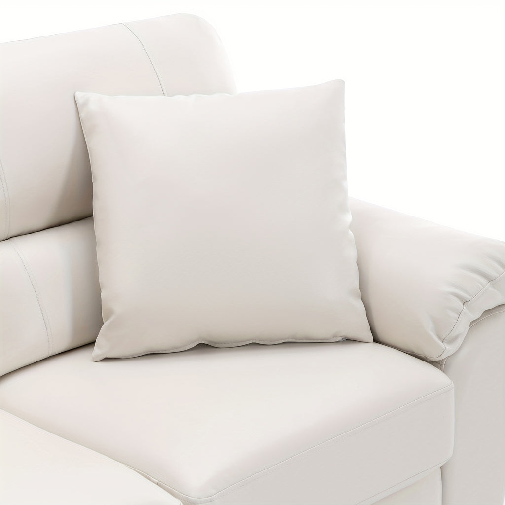Morden Fort Faux Leather Loveseat Sofas, White Modern Luxury And Comfy Furniture Sleeper Couches for Living Room, Apartment, Office, Reading Room, White, Brown, Chocolate
