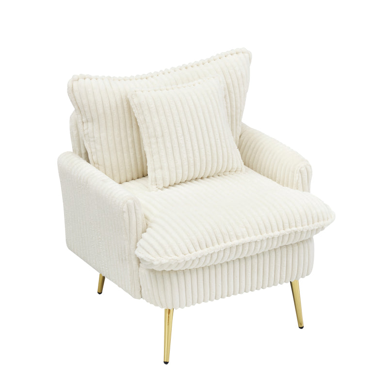 30.31 Inch Modern Beige Single-Seat Sofa Chair - Easy Assembly, Soft Comfortable Fabric-Like Coarse Fabric, Space-Saving Design for Apartments, Offices, Living Rooms, Bedrooms & Conference Halls - Durable Contemporary Minimalist Furniture in Neutral
