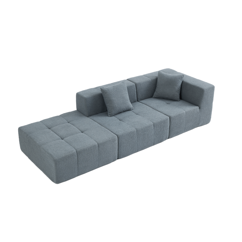 Modern Modular Sectional Sofa - Armless Floor Couch with Removable Back Cushions, No Assembly Required, Space-Saving Design in Neutral Tones () - Ideal for Living Room, Apartment, Office - Convertible Accent Chair or Sleeper Sofa with Plush Cushions