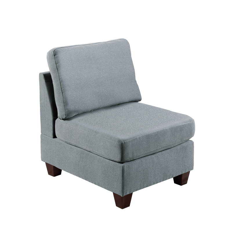 Modular Seating Set 2pcs Gray Living Room Modern Lightweight Durable Sofa for Home Office, easy to assemble