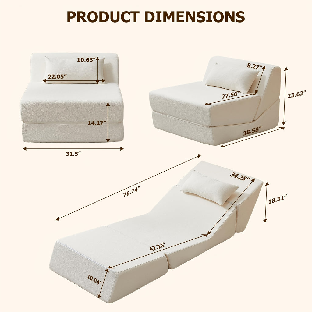 Modern 2-in-1 Compressed Sofa Bed | Perfect for Small Space, Mixed Color, Classic Style, Poly Blend Upholstery