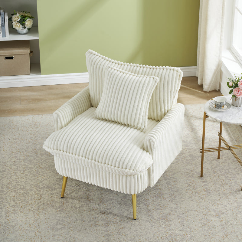 30.31 Inch Modern Beige Single-Seat Sofa Chair - Easy Assembly, Soft Comfortable Fabric-Like Coarse Fabric, Space-Saving Design for Apartments, Offices, Living Rooms, Bedrooms & Conference Halls - Durable Contemporary Minimalist Furniture in Neutral